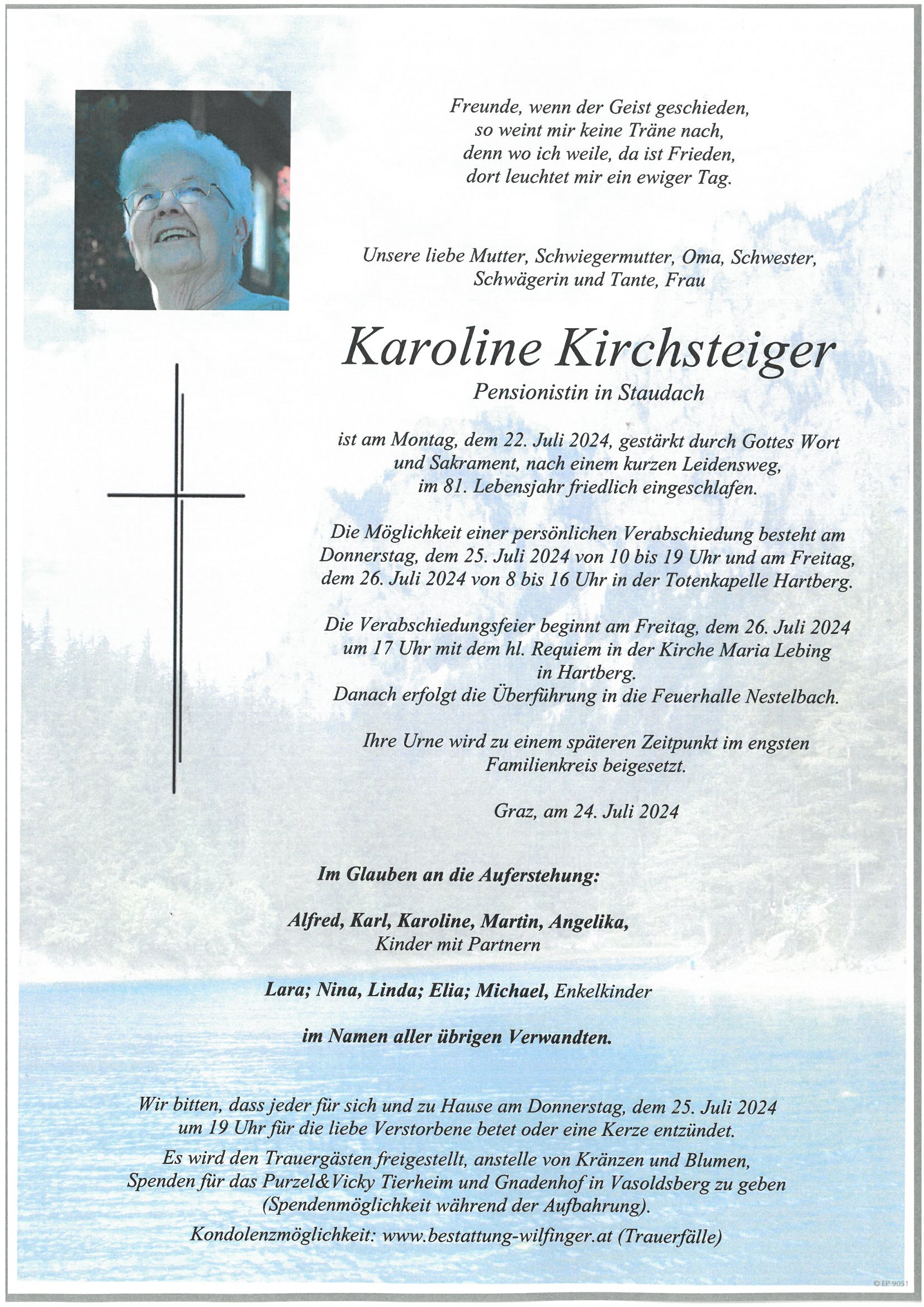 Karoline Kirchsteiger, Staudach